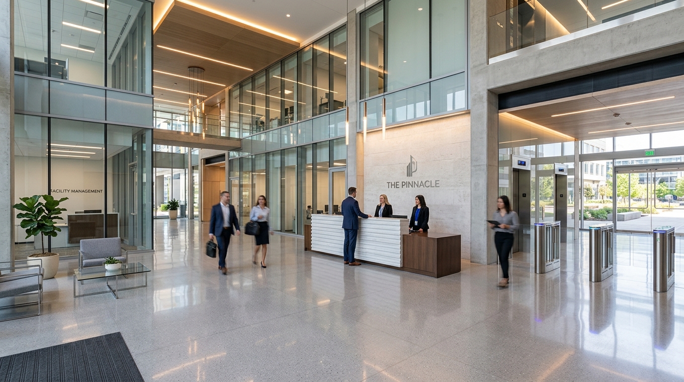 Commercial glass and executive office lobby cleaning