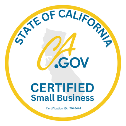 State of California Certified Small Business Badge Cert #2048444